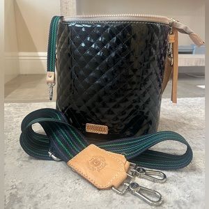 Consuela Jax Glossy Black Downtown Crossbody Purse